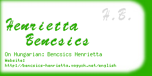 henrietta bencsics business card